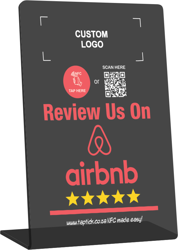 Custom Airbnb NFC Stand With A QR Code Scan Link