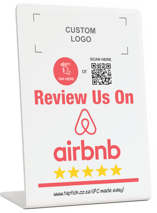 Custom Airbnb NFC Stand With A QR Code Scan Link